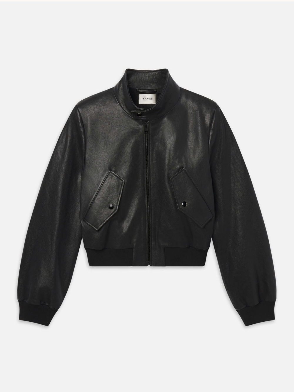 FRAME leather Harrington jacket- size XS